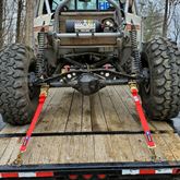 519281 2 x 8 Tie-Down Strap Pack with Sewn Fixed Ends  Weld-On Axle Housing Brackets - Pink 5