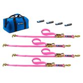 519503 Factory Transit R-Hook Tie-Down Pack with Sewn Fixed End - Pink