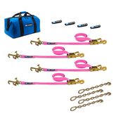 519524 Factory Transit J- T-  R-Hook Tie-Down Pack with Direct Hook End  Chain Extensions - Pink