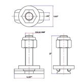 FE200744-2 L-Track Threaded 2 Stud Fitting 1