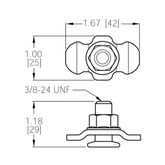 FE200744 L-Track Threaded 1 Stud Fitting 2
