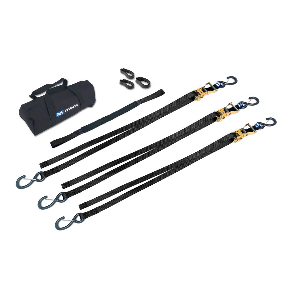 Restraining Strap Pack 9' Aircraft Ratchet Strap Pack - Black | Mac's Custom Tie-Downs